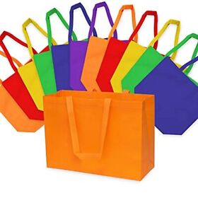 Reusable Gift Bags 12 Pack Large Totes With Handles Strong Multi Color