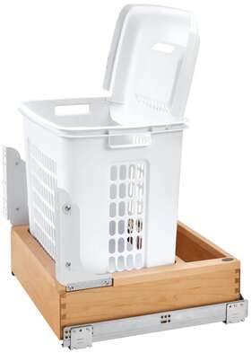 4wh-vcsc-21dm-1 Rev-a-shelf 4-vcsc-21d-1 20-5/16 Pull Out Plastic Laundry Hamper - Maple / White