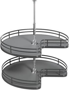 53472-28fog-1 Rev-a-shelf 53472-28-1 Contemporary 27-3/4 Inch Diameter 2-shelf - Grey