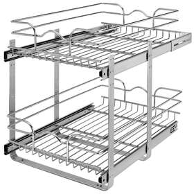 5wb2-1522cr-1 Rev-a-shelf 15 X 22 Inch 2-tier Wire Basket Pull Out Storage