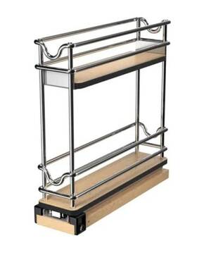 5wu2-3n1-1 Rev-a-shelf 3 Inch Two Tier Narrow Wire Upright Pull Out - Light Brown /