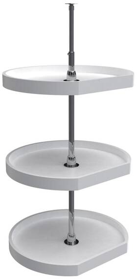 6273-22-11-536 Rev-a-shelf 6273-22-536 Classic 3 Tier 22 Inch D Shaped Lazy Susan - White