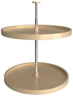 Ld-4bw-062-24-1 Rev-a-shelf Lazy Daisy Banded Wood Double 2 Tier - Maple