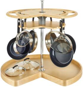 Nsls-km-28s-7 Rev-a-shelf Glideware Wood 2 Tier 28 Inch Kidney Pots - Maple Nsls-km-28s-7 Rev-a-shelf Glideware Wood 2 Tier 28 Inch Kidney Pots - Maple