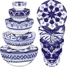 Bc-86e Revahope 5 Pieces Bowl 4 Inches 8 10 12 Inches. Blue Flral Bc-86e Revahope 5 Pieces Bowl 4 Inches 8 10 12 Inches. Blue Flral
