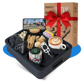 Lsh2-pkdd Rgbdot Couch Cup Holder Tray Dual Silicone Snack And Drink Organizer Waterpro