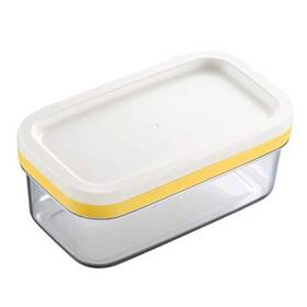15702564648494 Rich Butter Case With Bamboo Lid - Dish Container For Food Storage White Yellow