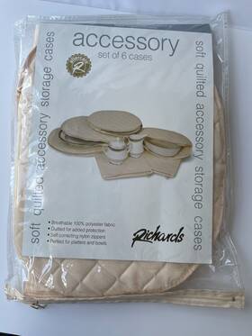 Richards 049412060950 China Accessory Storage 6-piece Quilted Set Protect Serving Pieces Richards 049412060950 China Accessory Storage 6-piece Quilted Set Protect Serving Pieces