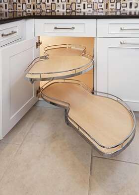 541.32.445 Right Swing H Fele Lemans Ii Kitchen Blind Corner Organizer Right-swing Soft-close Champagne