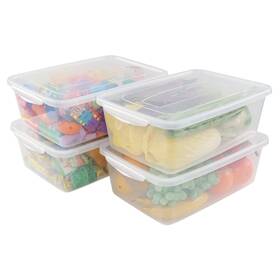 Rinboat 769891068321 14 Quart Clear Plastic Storage Bins With Latches Container Bin