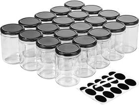 4.25h Ritayedet 783971920491 12oz Glass Jars With Lids 20 Pcs Empty 2.87l 2.87w 4.25h/12oz/20pack Clear