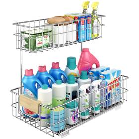 A10a005055 Ritsu Pull Out Cabinet Organizer Under Sink Slide Storage Shelf With 2 T