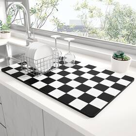 Rn-12x19-classic Rnivvi Dish Drying Mat For Kitchen Counter 12 X 19 Inch Cute Checkered Absorbent Rn-12x19-classic Rnivvi Dish Drying Mat For Kitchen Counter 12 X 19 Inch Cute Checkered Absorbent