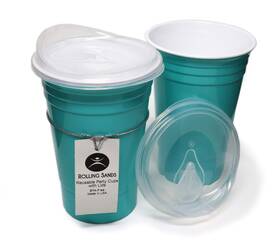 16pcaq2 Rolling Sands Reusable Bpa-free 16 Ounce Aqua Party Cups With Lids - 2 Pack 16pcaq2 Rolling Sands Reusable Bpa-free 16 Ounce Aqua Party Cups With Lids - 2 Pack