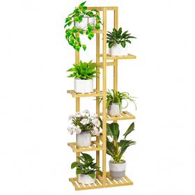 Ral-ps01 Romguar Craft 6 Tier Bamboo Plant Stand Indoor Wood Tall Flower Holder Corner Tiered