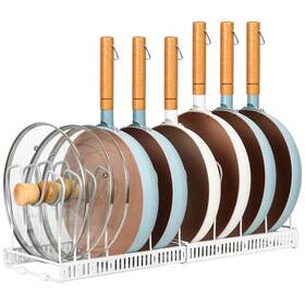 Roohua Whitepr10 Pot Rack Organizer -expandable And Pan For Cabinet L