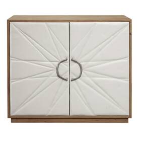 Hmif23849nhcr Roseto Hmif23849 Ardene 42 Inch W Wood Leather Chest - Natural Honey / Cream