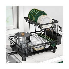Rowco37ab1 Rottogoon Large Dish Drying Rack 2-tier Stainless Steel Racks For Kitch