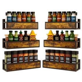 Sp-bl-6p Rouranb Spice Rack Wall Mount For Large Jars 6 Pack Ironwood Organizer S