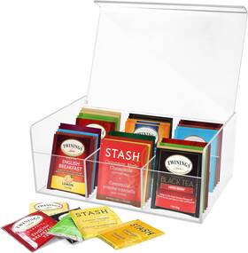 Royalhouse 313114589508 Acrylic Tea Bag Holder Storage Organizer 6 Compartment Bpa Free Clea Royalhouse 313114589508 Acrylic Tea Bag Holder Storage Organizer 6 Compartment Bpa Free Clea