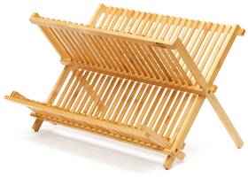43551-139991 Royalhouse Premium Natural Bamboo Dish Rack Collapsible Drainer Foldab