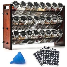 Jjf-1 Roykoota Spice Rack Organizer For Cabinet With 24 Empty Jars 1