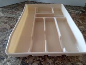 0521 Rubbermaid Almond Silverware Flatware Utensil Tray 7 Slots Vintage Large