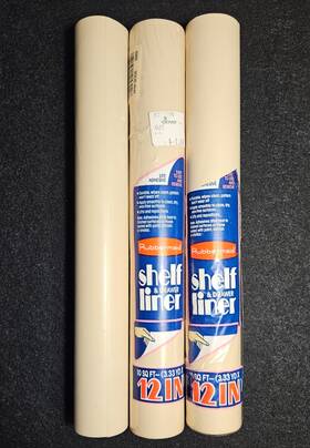 Rubbermaid 071691053026 3 Vintage 90s Shelf Liner Nos Solid Almond Beige 12 Inch 10 Sqft Each