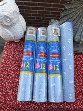 12inx3.3yd Rubbermaid 071691053590 Vintage Floral Shelf Drawer Liner Heather Blue Nos 3rolls 12inx3.3yd Rubbermaid 071691053590 Vintage Floral Shelf Drawer Liner Heather Blue Nos 3rolls