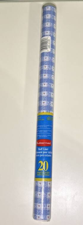 X1.67 Rubbermaid 071691090809 Vtg Shelf Liner Blue Gingham Hearts 8.3 Sq Ft - 20 Inch Yd 1994 X1.67 Rubbermaid 071691090809 Vtg Shelf Liner Blue Gingham Hearts 8.3 Sq Ft - 20 Inch Yd 1994