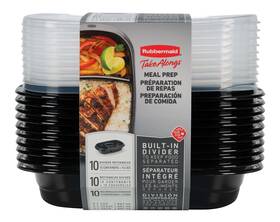 Rubbermaid 071691511151 Meal Prep Food Storage Containers With Built-in Dividers