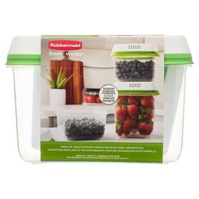 Rubbermaid 071691530039 Produce Saver Medium And Large Plastic Storage Containers 6-piece Set