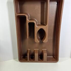 2921-2 Rubbermaid Vintage Brown Plastic Silverware Drawer Organizer Tray 5 Slot 2921-2 Rubbermaid Vintage Brown Plastic Silverware Drawer Organizer Tray 5 Slot