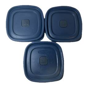 2d85 Rubbermaid Replacement Navy Blue Vented Lids 6 1/2 Inch Square Set Of 3