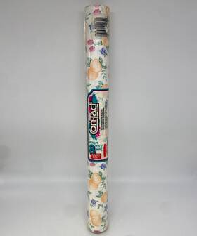 9r78 Rubbermaid Vtg Con-tact Self-adhesive Jumbo Roll Bountiful Fruit 36 Sq Ft Nos