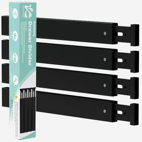 Dro-04 Ruichang Bamboo Kitchen Drawer Divider 4 Pack 17-22 Inch Adjustable Utensil Drawe
