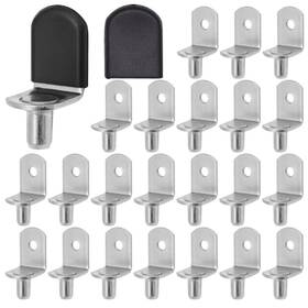 Ruidee 791107684896 30pcs Shelf Pegs L-shaped Metal Cabinet Clips With Rubber Sleeve Silver Ruidee 791107684896 30pcs Shelf Pegs L-shaped Metal Cabinet Clips With Rubber Sleeve Silver