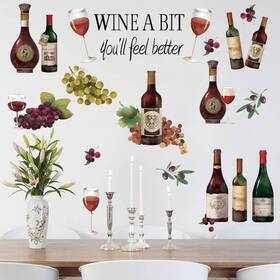 Decal099 Runtoo Wine Bottle Kitchen Quotes Wall Decals Grape Fruit Tasting Inspir