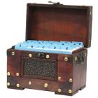 Rustic Studded Index Recipe Card Box With Antiqued Latch Brown Large