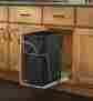 Rv-12kd-18cs Rev-a-shelf Single 35 Qt Pull-out Black And Chrome Waste Container