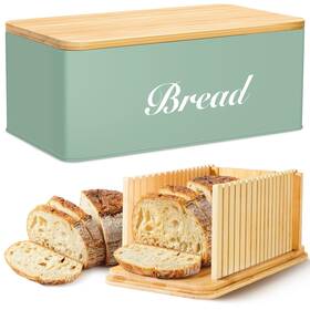 Rytoxilo Lszgmbqpth 1pack Bread Slicer With Box Green Storage Container For Kitchen Counte
