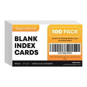 S Superfine Printing Hdipc100 100 Pcs Extra Thick White Index Cards Blank Heavyweight 14pt 3 Inch X 5