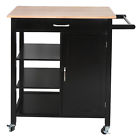 S01-h01-1501 Unbranded Rubber Wood Countertop Kitchen Island Cart Kitchenware 0757510706266