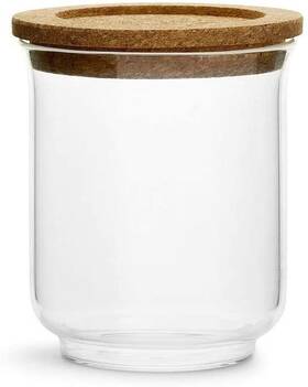 5017332 Sagaform Nature Collection Glass Storage Jar With Cork Lid 5 3/8 Inch Tall By 4
