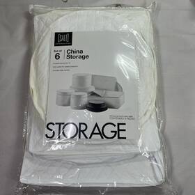 Salt 444100011144 6 Pc China Dinnerware Storage Set Quilted Service For 12 White Zippers