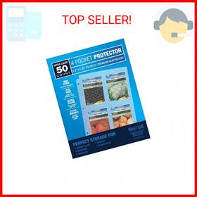 Samsill 050362412249 50 Pack Heavy Weight 4 Pocket Garden Seeds Storage Clear Sheet Protector