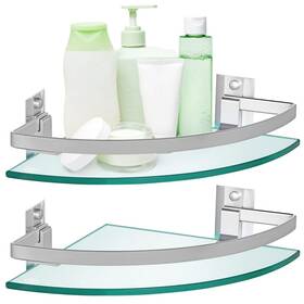 Csl-ca-20240220-1 Sanbege 2 Pcs Tempered Glass Corner Shelf With Rail And Brackets 9.5 Inch X Floating Csl-ca-20240220-1 Sanbege 2 Pcs Tempered Glass Corner Shelf With Rail And Brackets 9.5 Inch X Floating