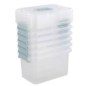 Sandmovie 769891072250 Clear Storage Latch Bin Plastic Container Box With Lid And