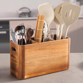 Sanosy 746608496783 12 Inch Wooden Kitchen Utensil Holder Extra Large Acacia Wood Organizer For Cook Sanosy 746608496783 12 Inch Wooden Kitchen Utensil Holder Extra Large Acacia Wood Organizer For Cook
