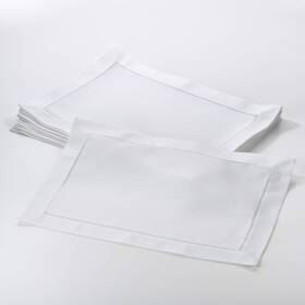 6300.w1420b Saro Lifestyle Hemstitched Border Placemat Set Of 12 White 14 Inch X20 6300.w1420b Saro Lifestyle Hemstitched Border Placemat Set Of 12 White 14 Inch X20